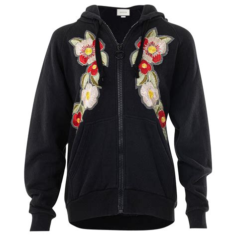 gucci flower embroidered hoodie